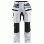 PANTALON DE TRAVAIL PEINTRE STRETCH BLANC/NOIR TAILLE 54 - BLAKLADER