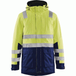 PARKA HAUTE-VISIBILITÉ JAUNE FLUORESCENT/MARINE TAILLE M - MANUTAN COLLECTIVITÉS