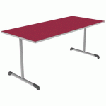 TABLE BANDANA 180X80 T6 DL STRAT POLYURÉTH. CERISE GRIS/9006 - MOBIDECOR