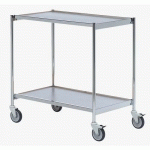 TABLE ROULANTE 1000X420MM CHROME/GRIS - 2 PLATEAUX - 150 KG - HELGE NYBERG