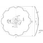 DISQUE CRENELE FOND PLAT D560X4 9T ADAPTABLE AGRISEM