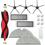 TLILY - KIT D'ACCESSOIRES DE REMPLACEMENT COMPATIBLE AVEC LES FILTRES DE BROSSE LATÉRALE EN SILICONE S5 MAX S6 MAX S6 PURE S6 MAXV S50-NOIR