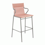 LOT DE 2 - FAUTEUIL HAUT HORIZON LAFUMA - TOILE BATYLINE TERRACOTTA - PIED ACIER GRIS