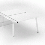 PÔLE DE 2 BUREAUX DROITS BLANC L 120 X P 80 CM, PIÉTEMENT MÉTAL BLANC - ARCH - ELÉMENT SUIVANT