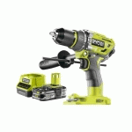 RYOBI - PACK PERCEUSE-VISSEUSE À PERCUSSION BRUSHLESS ONE+ R18PD7-0 - 1 BATTERIE 2.5AH - 1 CHARGEUR RAPIDE RC18120-125
