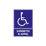 SIGNALETIQUE.BIZ FRANCE - PANNEAU SONNETTE D'APPEL RAMPE D'ACCÈS (L0950) - ALUMINIUM 2 MM - 300 X 420 MM - ALUMINIUM 2 MM