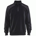 SWEAT COL CAMIONNEUR BICOLORE NOIR/GRIS FONCÉ TAILLE XXXL - BLAKLADER