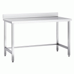 TABLE DE TRAVAIL EN ACIER INOXYDABLE PROFI 16X6, SANS ÉTAGÈRE BASSE