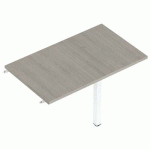 ENIS RETOUR 100 X 60 CM + 1 PIED BLANC PLT. CHÊNE GRIS - MBA