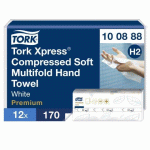 ESSUIE-MAINS PLIÉS TORK H2 COMPRESSÉS TORK XPRESS DOUX PREMIUM - SACHET DE 2040