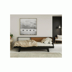 LIT BANQUETTE GIGOGNE FARREL  NOIR ET NOISETTE 80X200 CM