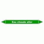 LOT DE 3 - MARQUEUR TUYAUTERIE - EAU CHAUDE ALLER - VINYLE LAMINÉ 150 X 12 MM