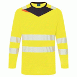 PORTWEST DX416 T-SHIRT MANCHES LONGUES HV DX4 JAUNE/NOIR - TAILLE 4XL