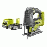 PACK RYOBI SCIE SAUTEUSE PENDULAIRE 18V ONE+ BRUSHLESS - 135 MM R18JS7-0 - 1 BATTERIE 2.5AH - 1 CHARGEUR RAPIDE RC18120-125