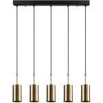 SUSPENSION 5 LAMPES MATTA 78CM MÉTAL NOIR ET OR - VINTAGE