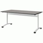 TABLE MALIBU 160X80 T5 DL STR ANTIB BÉTO F186/NOIR BLC 9016