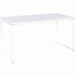 TABLE OFFICE PRO PIED CARRE 160 X 80 CM BLANC PIED BLANC