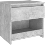 TABLE DE CHEVET GRIS BÉTON 40X30X39 CM AGGLOMÉRÉ