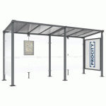 ABRI BUS MILAN 5M 1 VITRINE 1 BARDAGE LATÉRAL GRIS PROCITY - PROCITY