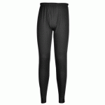 LOT DE 2 - PORTWEST B131 PANTALON THERMIQUE BASELAYER NOIR - TAILLE S