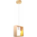 LUSTRE SUSPENSION MODERNE BOIS CHAMBRE SALON LAMPE SUSPENSION E27 CRÉATIF - MARRON