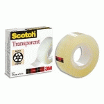 RUBAN ADHESIF SCOTCH TRANSPARENT - 19 MM X 33M - SACHET INDIVIDUEL - LOT DE 8