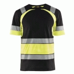 T-SHIRT HAUTE VISIBILITÉ NOIR/JAUNE FLUORESCENT TAILLE XS - BLAKLADER