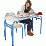 TABLE FIXE ROMANE 130 X 50 CM CHANTS ALAISÉS - T4 - PIÉTEMENT JAUNE - MANUTAN COLLECTIVITÉS