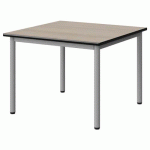 TABLE MALIBU 80X80CM T3 4P STRA ACACIA/NOIR GRIS 9006