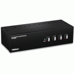 TRENDNET TK-440DP COMMUTATEUR ÉCRAN, CLAVIER ET SOURIS NOIR, ARGENT