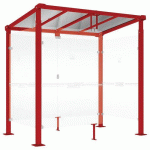 ABRI FUMEURS MILAN 2.50 M BARD. FOND/LATÉR. VERRE ROUGE 3004 - PROCITY