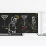 CRÉDENCE ADHÉSIVE - COCKTAIL MENU DIMENSION HXL: 70CM X 245CM MATÉRIEL: SMART