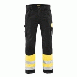 PANTALON HAUTE VISIBILITÉ JAUNE FLUORESCENT/NOIR TAILLE 42 - BLAKLADER