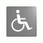 PICTOGRAMME MURAL AUTOCOLLANT EN INOX 304 SATINÉ POUR SANITAIRES - SILHOUETTE PMR DELABIE