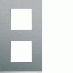 PLAQUE 2P V71 BRIGHT INOX - APPAREILLAGE MURAL GALLERY HAGER WXP4242