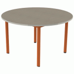 TABLE CARÉLIE MOB ROND Ø120 T5 STR POLY ÉRABLE G. BEIG/PAPAY - MOBIDECOR