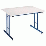 TABLE MULTI-USAGES PLIANTE L 160 X P 80 CM - PLATEAU GRIS PIÈTEMENT GRIS FONCÉ