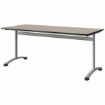 TABLE MALIBU 180X80 T6 DL STR ANTIB ACACIA/NOIR GRIS 9006 - MANUTAN EXPERT
