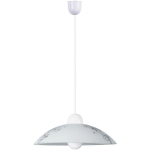 BLANC PENDENTIF LUMIÈRE EN VERRE PLASTIQUE BLOOMY / NOIR Ø30CM H: 90 CM