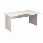 BUREAU COMPACT RETOUR À DROITE ACTIVITY 2 - L. 160 X P. 120 CM - PLATEAU BLANC - PIEDS PLEINS 'BLANC'