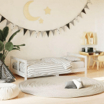 CADRE DE LIT POUR ENFANT BLANC 80X160 CM BOIS DE PIN MASSIF