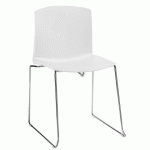 LOT DE 2 - CHAISE PLEA - PIÈTEMENT TRAINEAU BLANC