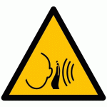 LOT DE 3 - SIGNALÉTIQUE DANGER W038 - BRUIT FORT SOUDAIN - NORME ISO 7010 VINYLE SOUPLE AUTOCOLLANT 200 MM