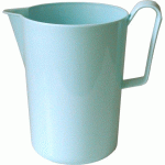 LOT DE 6 - PICHET EN POLYPROPYLÈNE BLEU AZUR, 1,5 Ø 12 CM HAUTEUR 17 CM