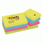LOT DE 12 - NOTES REPOSITIONNABLES ENERGETIC POST-IT 38 X 51 MM - BLOC DE 100 FEUILLES