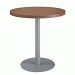 TABLE DE RÉUNION RONDE NOYER Ø 80 CM - PIÉTEMENT ALUMINIUM - ARCH