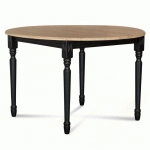 TABLE EXTENSIBLE RONDE BOIS D105 CM + 1 ALLONGE ET PIEDS TOURNÉS - VICTORIA - NOIR