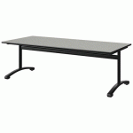 TABLE MALIBU 180X80 T3 DL ST ISOSON GRIS 1400/NOIR NOIR 9005