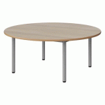 TABLE MALIBU Ø 120 T1 4P STRA ALAISÉ ACACIA/GRIS 9006