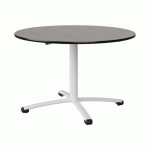 TABLE MALIBU Ø 120 T6 PC STRA BÉTON F186/NOIR BLC 9016